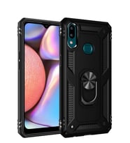 Microsonic Samsung Galaxy A10s Kılıf Military Ring Holder (Siyah)