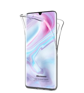Microsonic Xiaomi Mi Note 10 Pro Kılıf 6 tarafı tam full koruma 360 Clear Soft (Beyaz)
