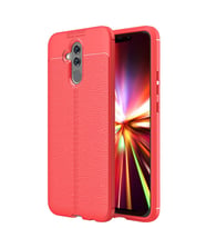 Microsonic Huawei Mate 20 Lite Kılıf Deri Dokulu Silikon (Kırmızı)