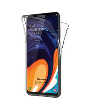 Microsonic Samsung Galaxy A60 Kılıf 6 tarafı tam full koruma 360 Clear Soft (Beyaz)