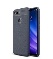 Microsonic Xiaomi Mi 8 Lite Kılıf Deri Dokulu Silikon (Lacivert)