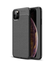 Microsonic Apple iPhone 11 (6.1'') Kılıf Deri Dokulu Silikon (Siyah)