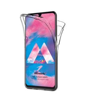 Microsonic Samsung Galaxy M30 Kılıf 6 tarafı tam full koruma 360 Clear Soft (Beyaz)