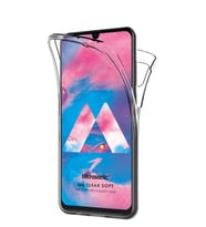 Microsonic Samsung Galaxy M30 Kılıf 6 tarafı tam full koruma 360 Clear Soft (Beyaz)