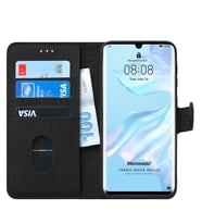 Microsonic Huawei P30 Pro Kılıf Fabric Book Wallet (Siyah)