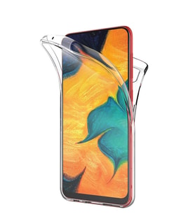 Microsonic Samsung Galaxy A30 Kılıf 6 tarafı tam full koruma 360 Clear Soft (Beyaz)
