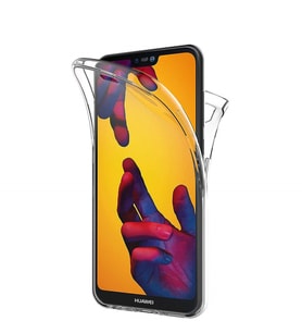 Microsonic Huawei P20 Lite Kılıf 6 tarafı tam full koruma 360 Clear Soft (Beyaz)