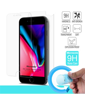 Microsonic Apple iPhone SE 2020 Ön + Arka Nano Cam Ekran Koruyucu (Beyaz)