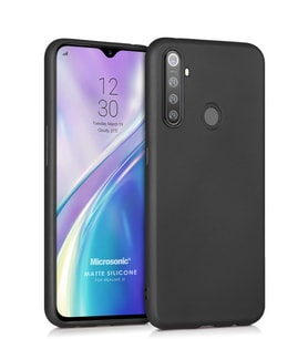Microsonic Matte Silicone Realme 5i Kılıf (Siyah)