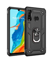 Microsonic Huawei P30 Lite Kılıf Military Ring Holder (Siyah)