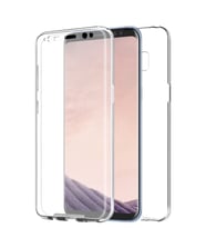 Microsonic Samsung Galaxy S8 Plus Kılıf 6 tarafı tam full koruma 360 Clear Soft (Beyaz)