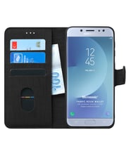 Samsung Galaxy J7 Pro Kılıf Fabric Book Wallet (Siyah)