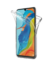Microsonic Huawei P30 Lite Kılıf 6 tarafı tam full koruma 360 Clear Soft (Beyaz)
