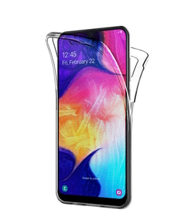 Microsonic Samsung Galaxy A50 Kılıf 6 tarafı tam full koruma 360 Clear Soft (Beyaz)