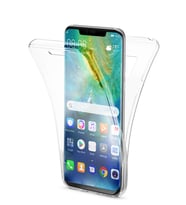 Microsonic Huawei Mate 20 Pro Kılıf 6 tarafı tam full koruma 360 Clear Soft (Beyaz)