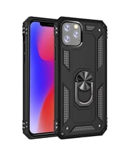 Microsonic Apple iPhone 11 Pro (5.8'') Kılıf Military Ring Holder (Siyah)