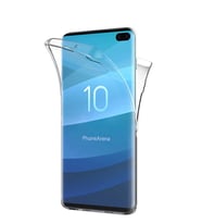 Microsonic Samsung Galaxy S10 Plus Kılıf 6 tarafı tam full koruma 360 Clear Soft (Beyaz)