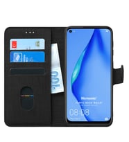Huawei P40 Lite Kılıf Fabric Book Wallet (Siyah)