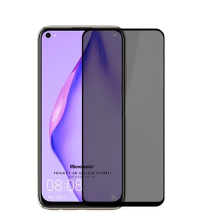 Huawei P40 Lite Privacy 5D Gizlilik Filtreli Cam Ekran Koruyucu (Siyah)