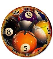 Bilardo Topları Tasarım Duvar Saati