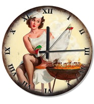 Gil Elvgren Mangal Keyfi Analog Duvar Saati