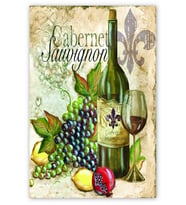 Ahşap Tablo Sauvignon Kırmızı Şarap Meyve