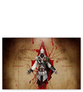 Ahşap Tablo Assassins Creed Suikastçi Ve Leonardo Çizimi