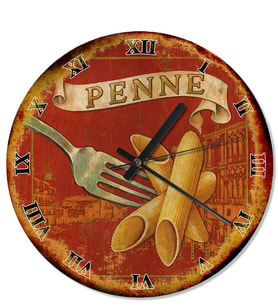 Penne Makarna Akarlı Duvar Saati