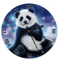 Kelebekli Panda Şekilli Duvar Saati