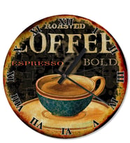 Retro Espresso Kahve Fincanı Duvar Saati