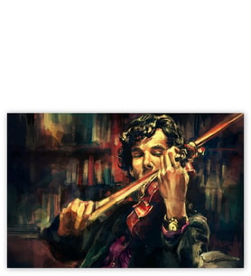 Ahşap Tablo Sherlock Benedict Cumberbatch Keman