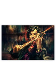Ahşap Tablo Sherlock Benedict Cumberbatch Keman
