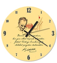 Atatürk Anıt Kabir İlelebet Payidar Atatürk İmzası Duvar Saati