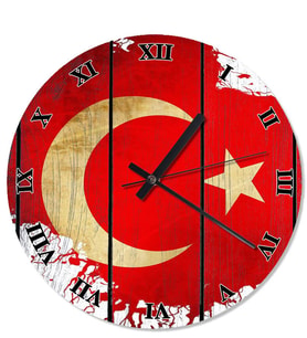 Türk Bayrak Tasarım Duvar Saati