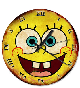 Retro Sünger Bob Analog Duvar Saati