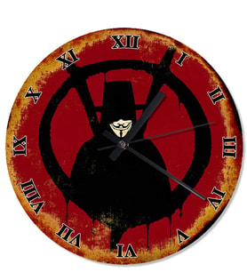 V For Vendetta Retro Duvar Saati