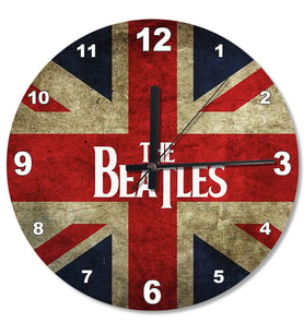 İngiliz Bayrak The Beatles Ahşap Duvar Saati
