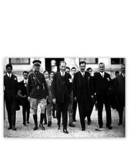 Ahşap Tablo Atatürk Ve Protokol Siyah Beyaz