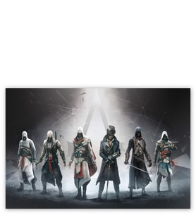 Ahşap Tablo Assassins Creed Karakterler Ve Kutsal Işık