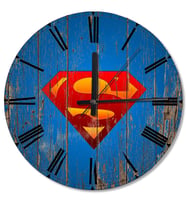 Süpermen Logo Baskılı Duvar Saati