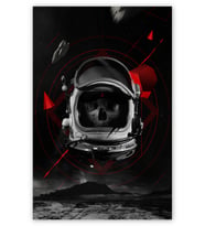Ahşap Tablo Ölü Astronot İllüstrasyon