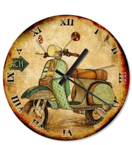 Eski Zeminde  Vespa Motorsiklet Duvar Saati