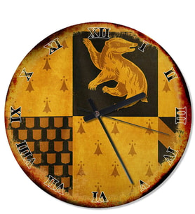 Hufflepuff Harry Potter Tasarım Duvar Saati