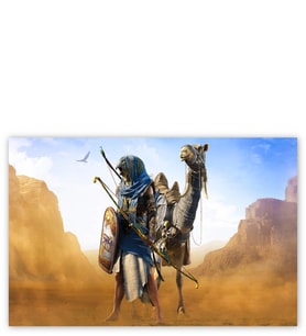 Ahşap Tablo Assassins Creed Origins Mısır Çöl Savaşçısı Ve Devesi