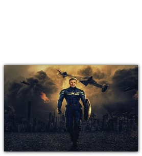 Ahşap Tablo Captain America Gecede Savaş
