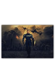 Ahşap Tablo Captain America Gecede Savaş