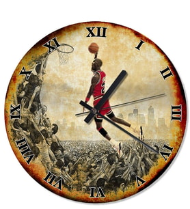 Michael Jordan Desenli Duvar Saati