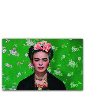 Ahşap Tablo Frida Kahlo Yeşil Zeminde