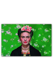 Ahşap Tablo Frida Kahlo Yeşil Zeminde