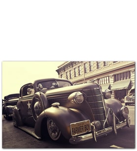 Ahşap Tablo Çiftçi Çocuk Plakalı 1938 Model Antika Araç